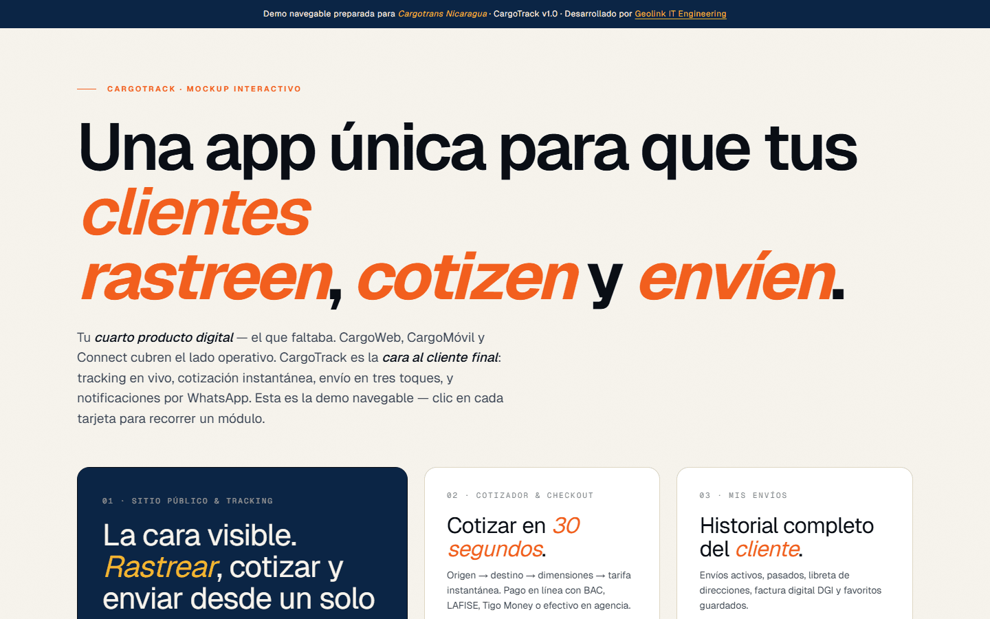 CargoTrack — Cargotrans Nicaragua