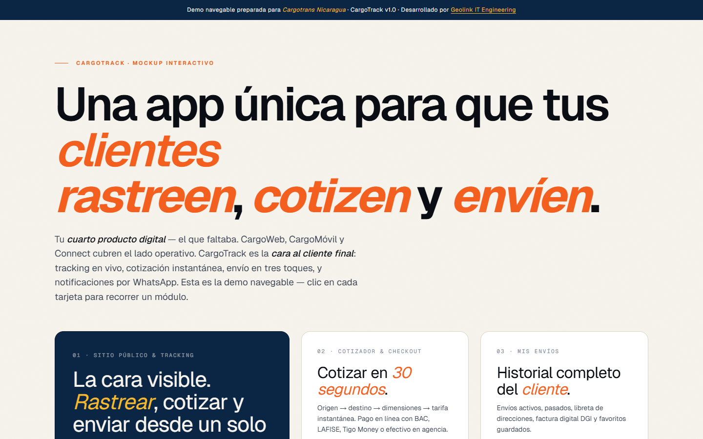 CargoTrack — Cargotrans Nicaragua